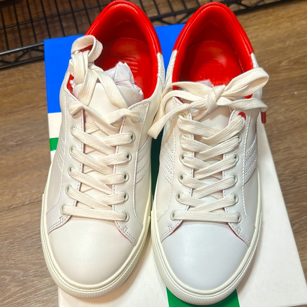 Tory burch tory sports White and Red Sneakers size 7.5